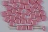 Tile 6mm Pink Alabaster Pastel Pink Pearl Coat 02010-25008 Czechmates Bead x 25